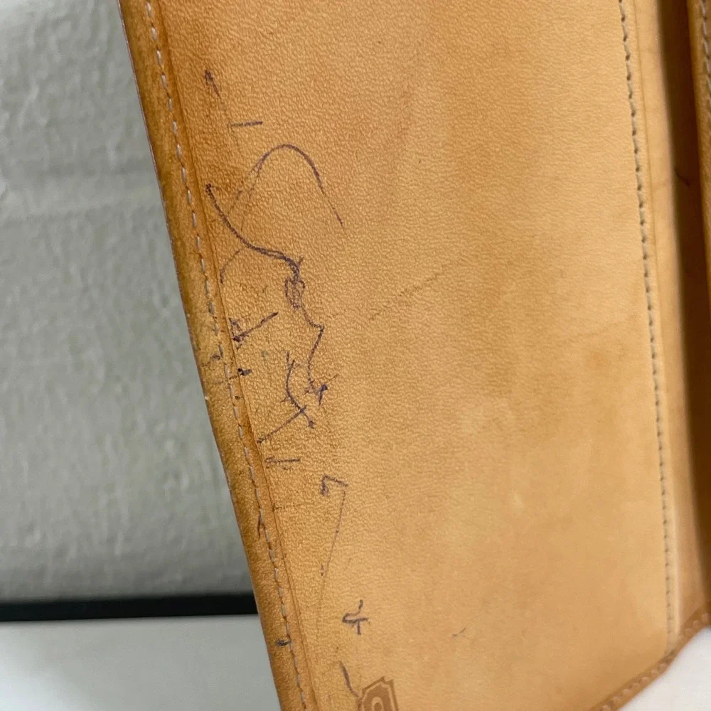 Coach Jacquard Checkbook Long Wallet Cover Tan Leather Signature C Monogram